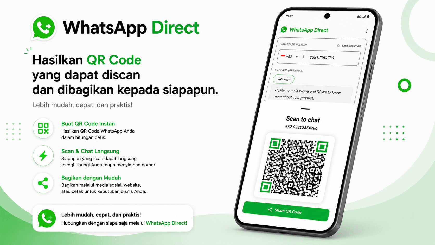 WhatsApp Direct - Instant & Bulk Sender - QR Code